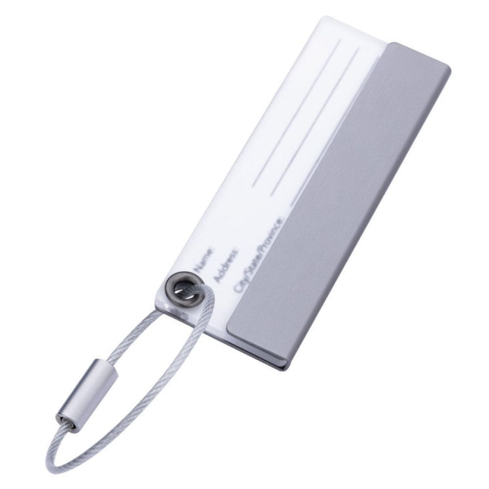 TROIKA Luggage Tag with Address Field: Aluminium. Personalisable ADRESSAT