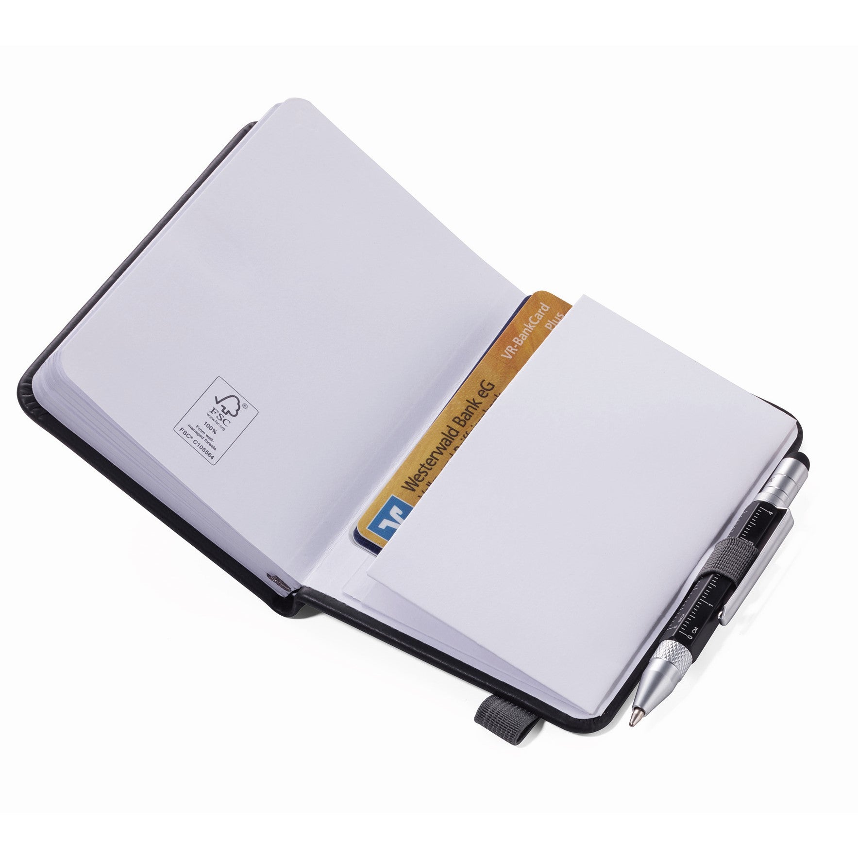 TROIKA Notepad A7 & Mini Ballpoint Pen Toolkit LILIPAD+LILIPUT Black/Gold