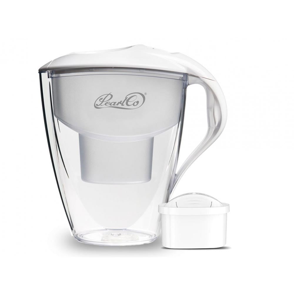 PearlCo Filtro Acqua Astra – Pacchetto di metà Anno incl. 6 Unimax filterkartuschen (Compatibile con Brita Maxtra) Bianco