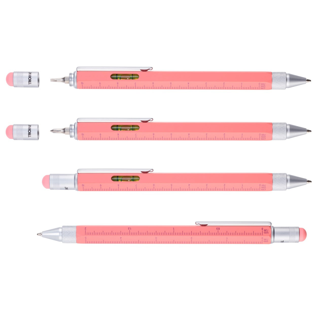 TROIKA Multitasking Ballpoint Pen Mini Tool CONSTRUCTION Coral