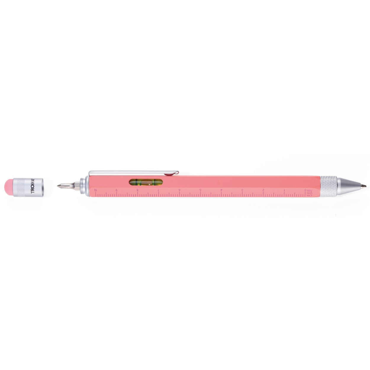 TROIKA Multitasking Ballpoint Pen Mini Tool CONSTRUCTION Coral