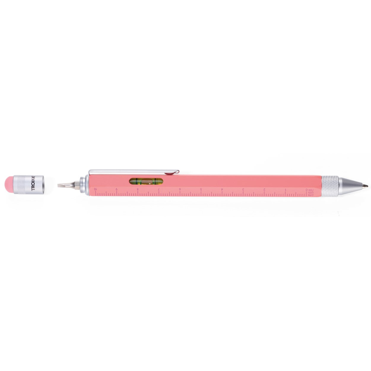 TROIKA Multitasking Ballpoint Pen Mini Tool CONSTRUCTION Coral