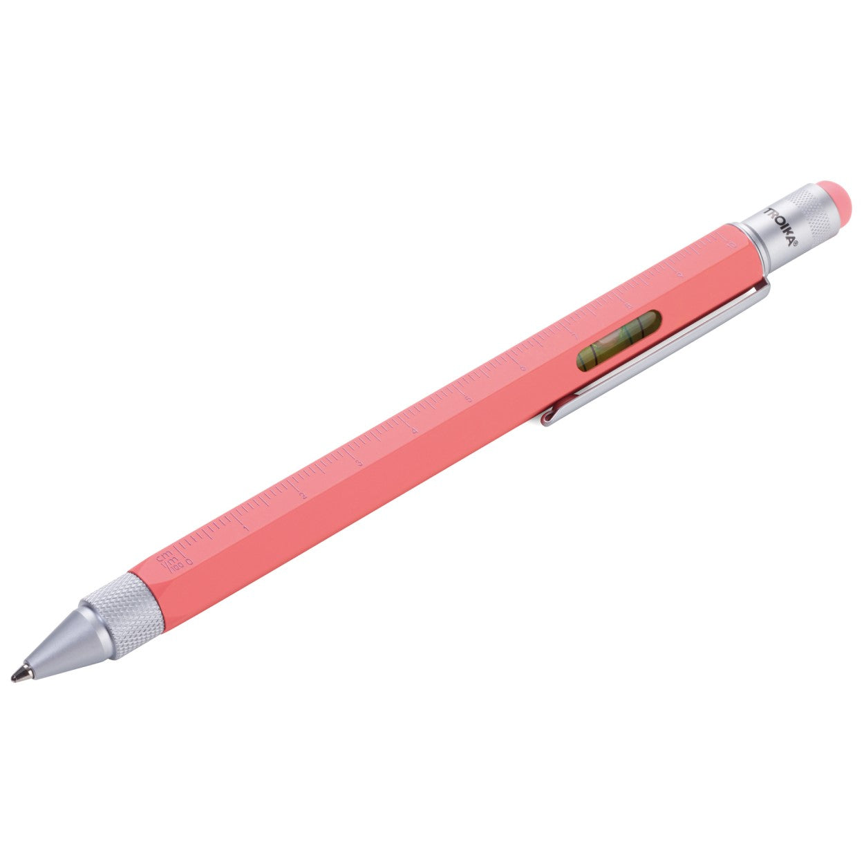 TROIKA Multitasking Ballpoint Pen Mini Tool CONSTRUCTION Coral