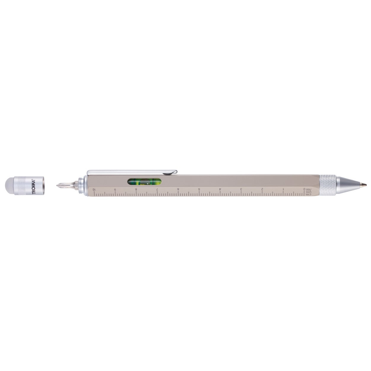 TROIKA Multitasking Ballpoint Pen Mini Tool CONSTRUCTION Stone Grey