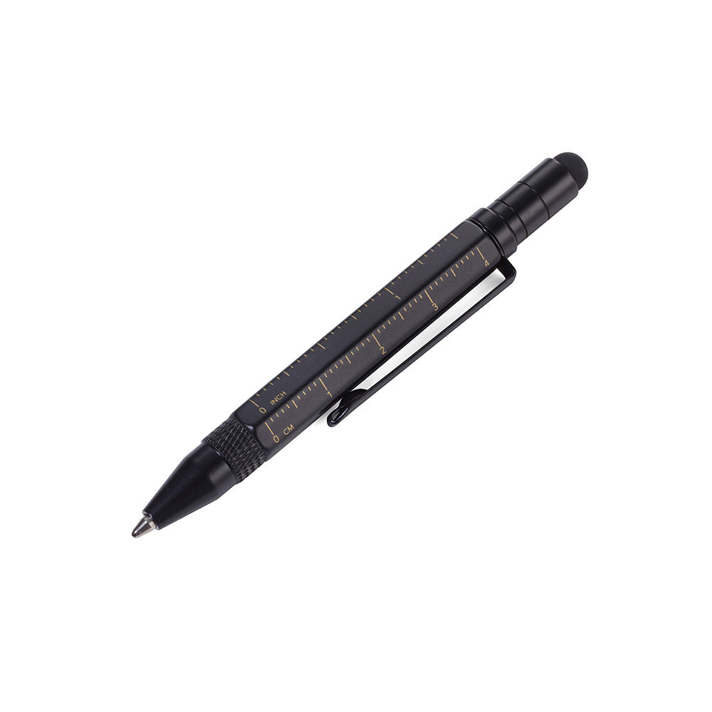 TROIKA Multitasking Mini Ballpoint Pen CONSTRUCTION - Black & Gold