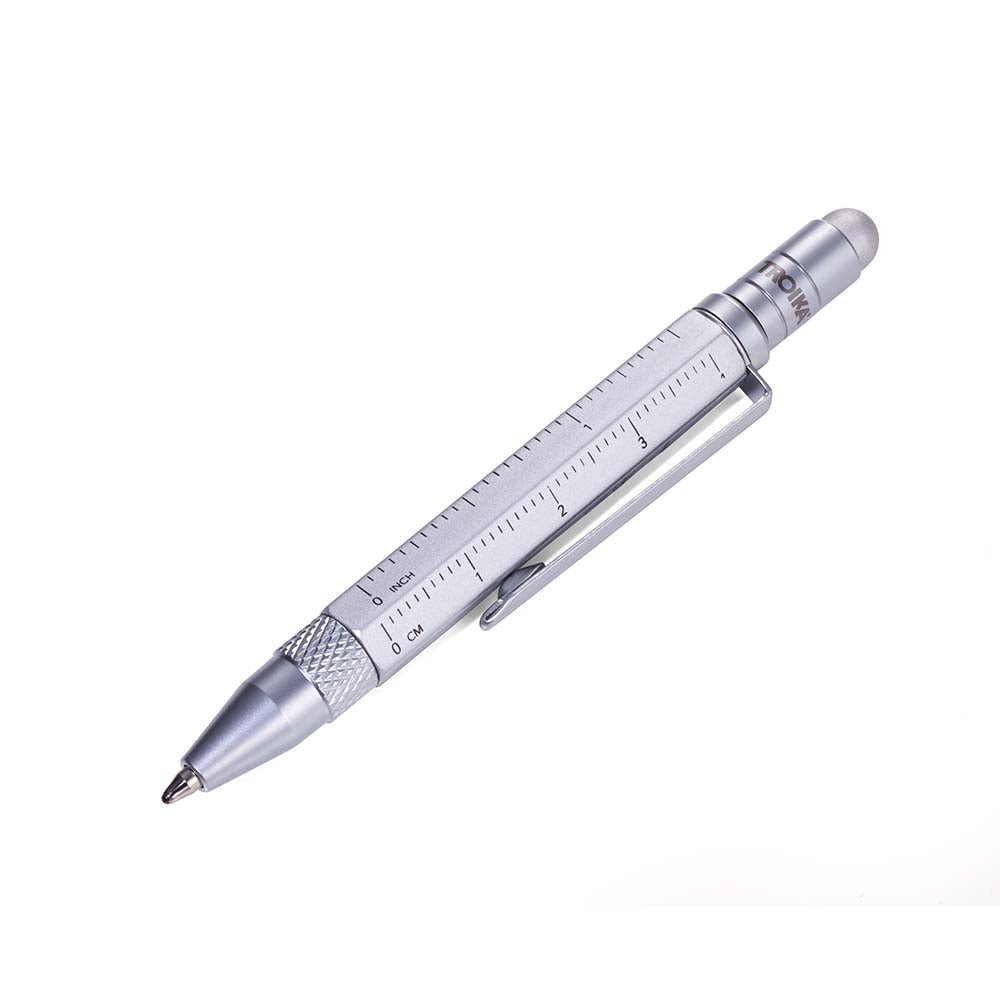 TROIKA Multitasking Mini Ballpoint Pen CONSTRUCTION - Silver