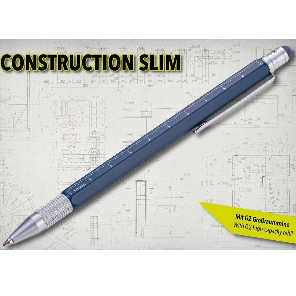 TROIKA Multitasking Ballpoint Pen CONSTRUCTION SLIM - Blue