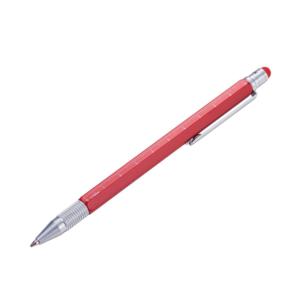 TROIKA Multitasking Ballpoint Pen CONSTRUCTION SLIM - Red