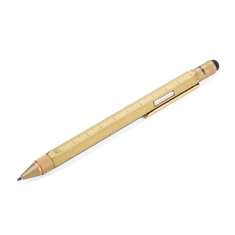 TROIKA Multitasking Pen with Magnet CONSTRUCTION MAGNET - Antique Brass