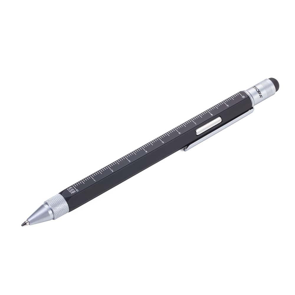 TROIKA Multitasking Pen with Integrated Magnet CONSTRUCTION MAGNET – Black