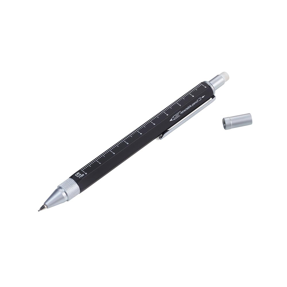 TROIKA Multitasking Mechanical Pencil CONSTRUCTION DROP ACTION - Black