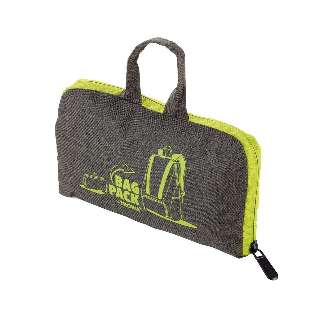 TROIKA Backpack Foldable BAGPACK 12 Litre - Neon Green/Grey