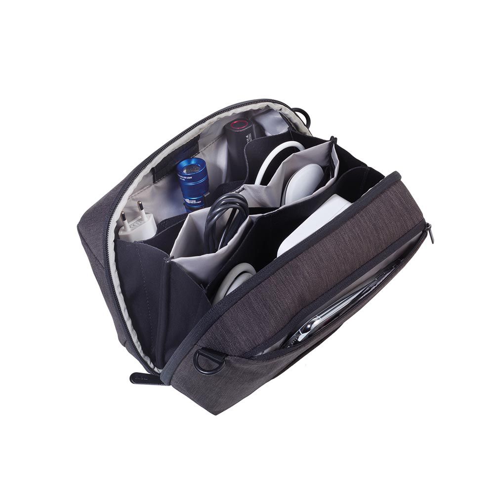 TROIKA Organiser for Electronic Accessories and Cables TOPLADER Grey