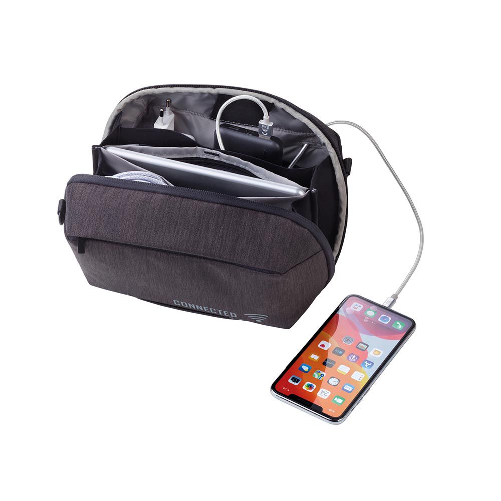 TROIKA Organiser for Electronic Accessories and Cables TOPLADER Grey