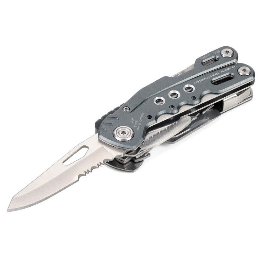 TROIKA Multi-Tool with 14 Functions including Whistle & Fire Steel: For Outdoor & Survival Trips TOL45/GY