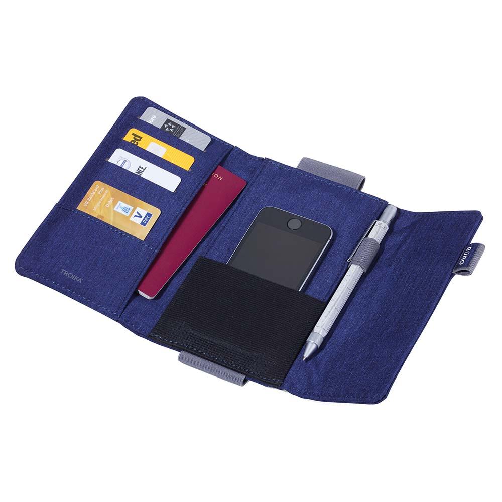 TROIKA Organiser Document RFID Travel Case TRAVEL OFFICE - Blue/Grey