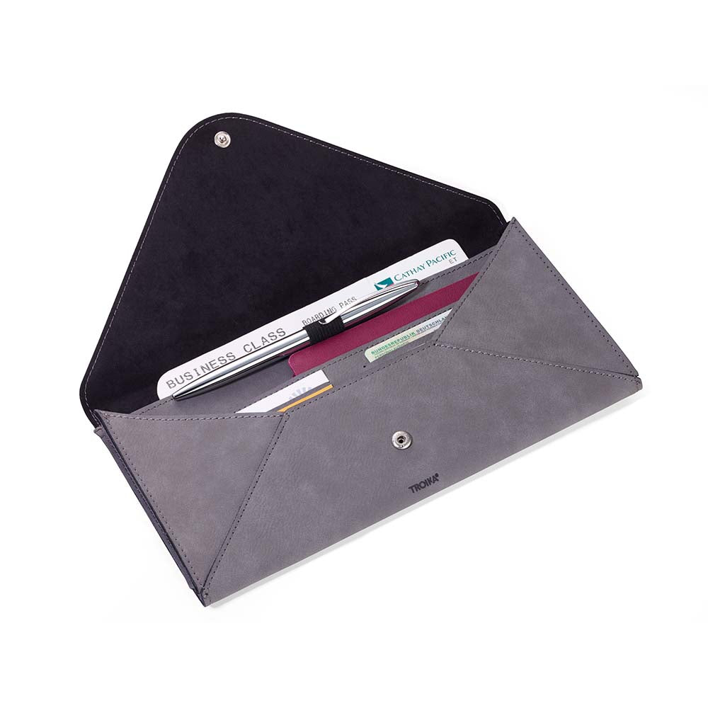 TROIKA Organiser Case for Travel Documents EXPLORE - Grey