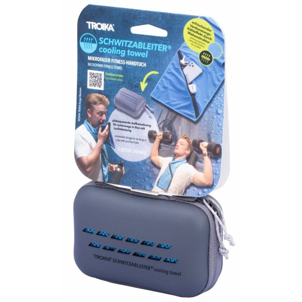 TROIKA Fitness Towel with Natural Cooling Effect Microfibre Dark Blue