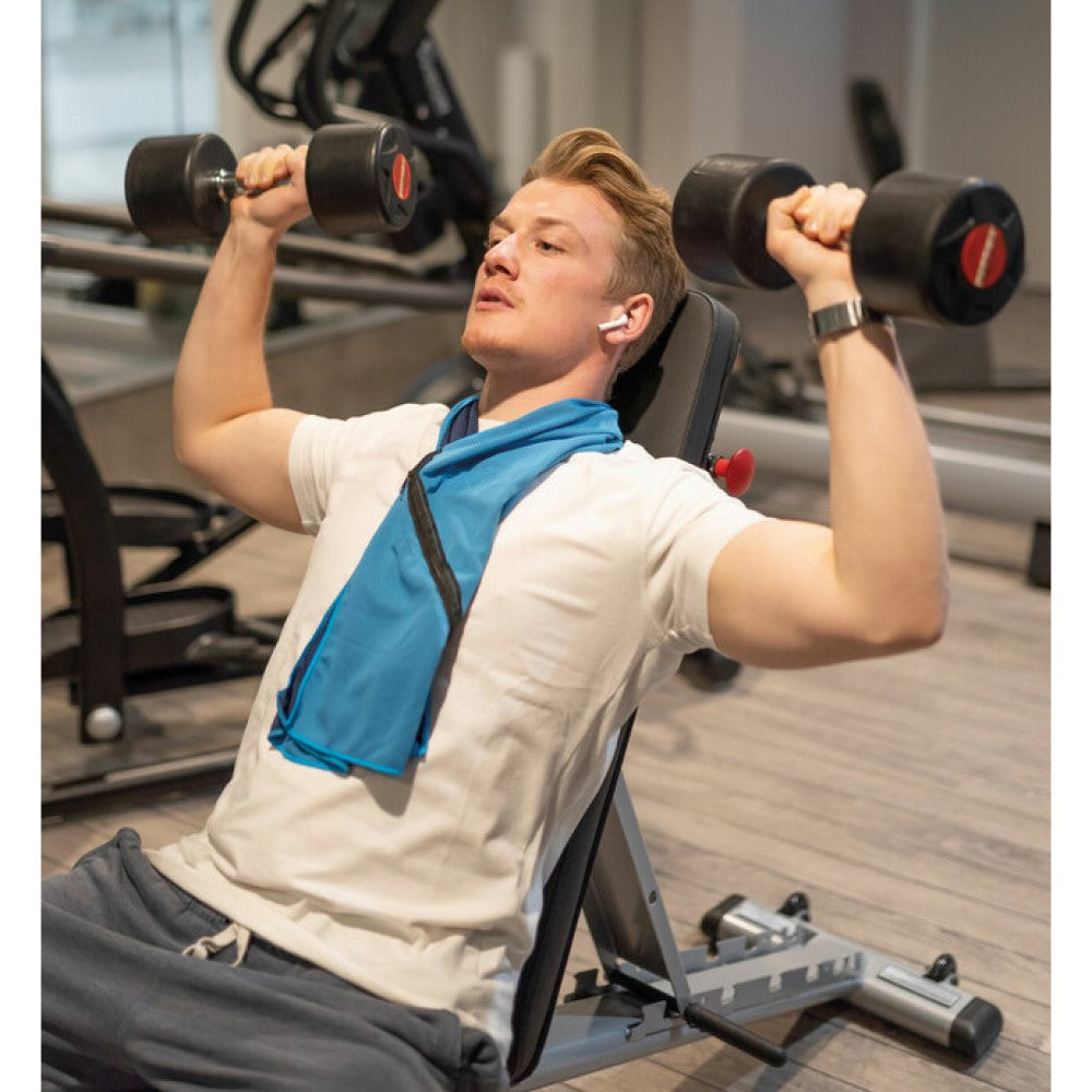 TROIKA Fitness Towel with Natural Cooling Effect Microfibre Dark Blue