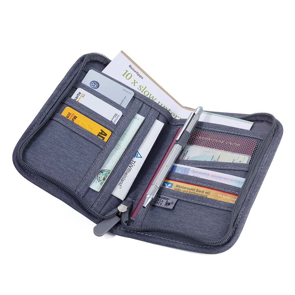 TROIKA Travel Organiser Car Docs RFID Fraud Safe SAFE TRIP VW BEETLE - Grey