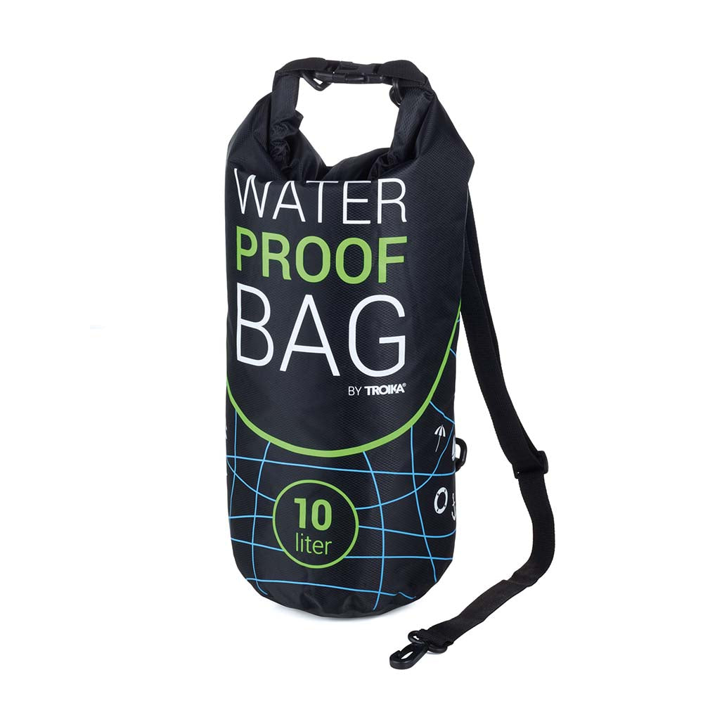 TROIKA Outdoor Bag WATERPROOF BAG 10L Capacity - Black