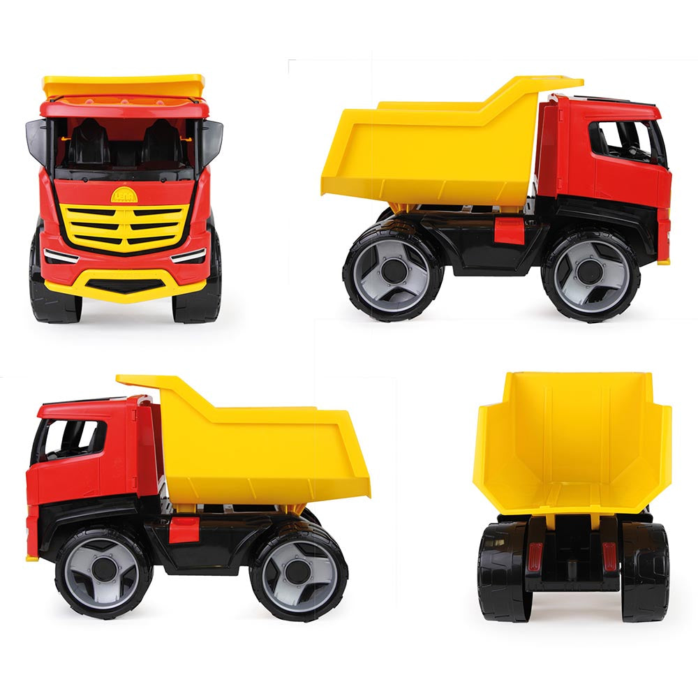 LENA Toy Dump Truck XL GIGA TRUCKS TITAN Red and Yellow 51 x 26 x 35cm