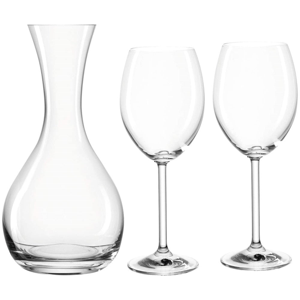 Montana Carafe & Red Wine Glasses Set 1L Decanter Jug & 2x Glasses: 3Pcs