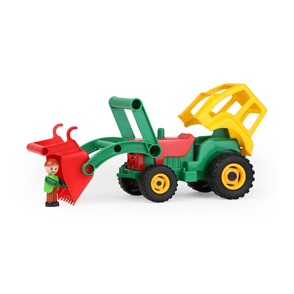 Lena Toy Tractor and Shovel with Toy Figure + Kneipp Kids Bubble Bath (40ml)