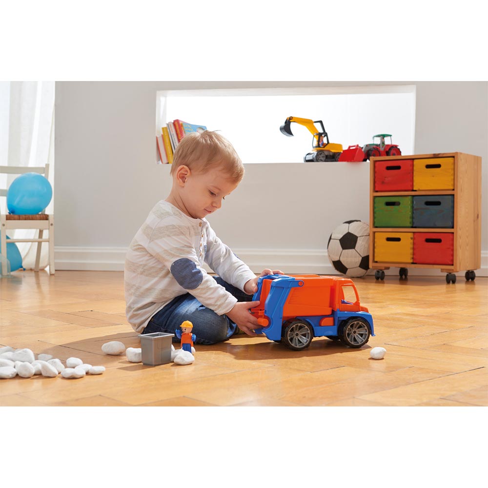 LENA Toy Rubbish Truck TRUXX with Bin and Play Figure 30cm