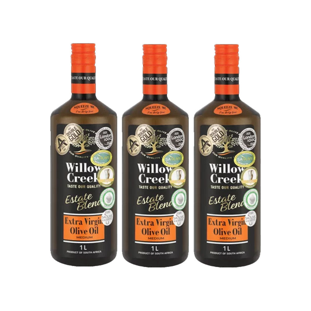 Willow Creek Estate Blend Extra Virgin Olive Oil - Squeeze Bottle 1L (3 Pack)