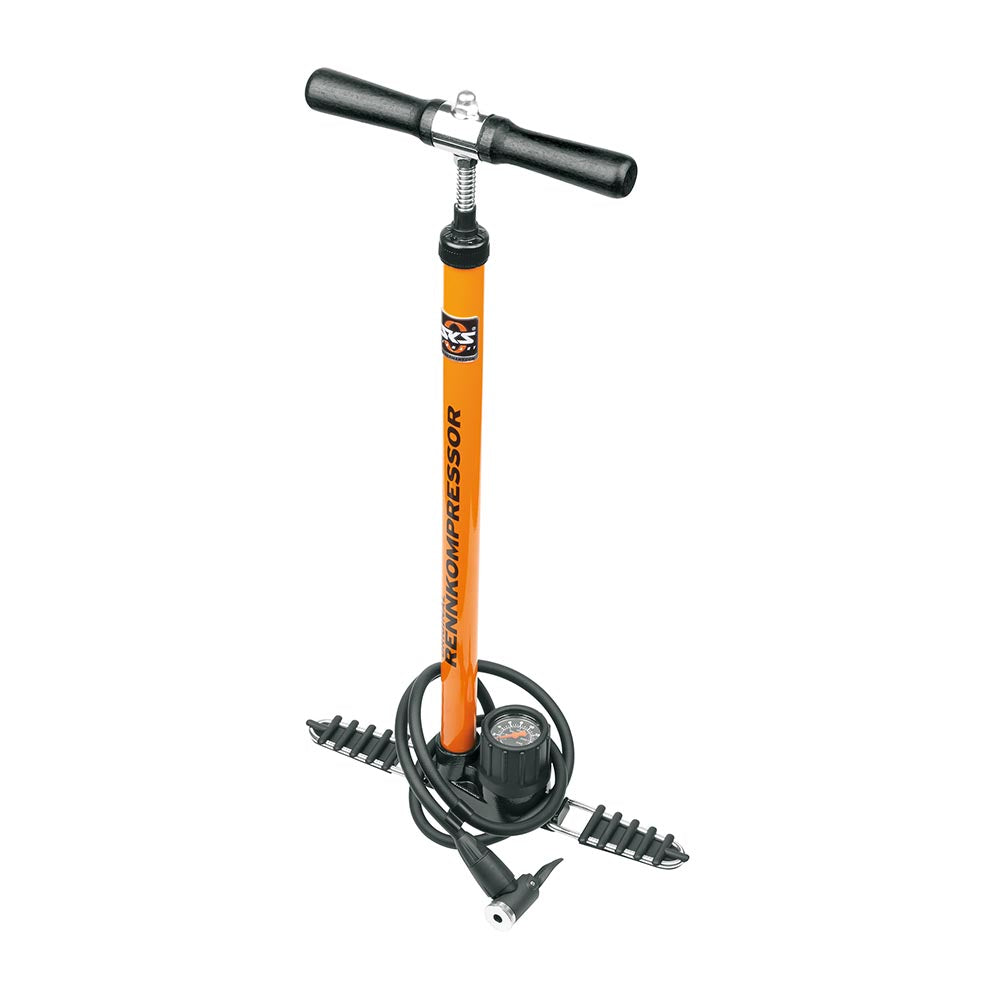 SKS Floor Pump for Bikes RENNKOMPRESSOR EVA HEAD World Renowned Orange