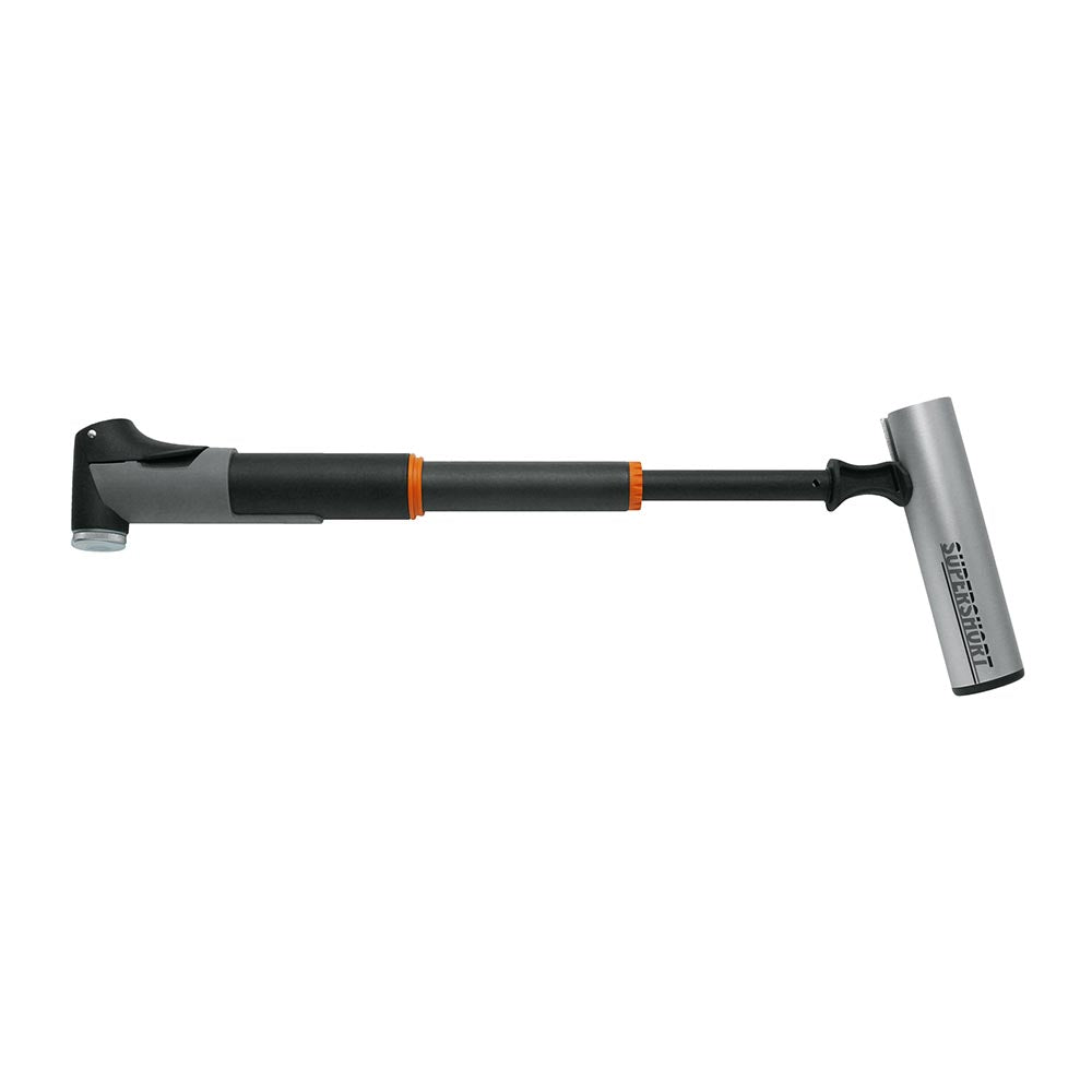 SKS Bicycle Pump: Telescopic or T-Grip Functions with Reversible Valve Head SUPERSHORT
