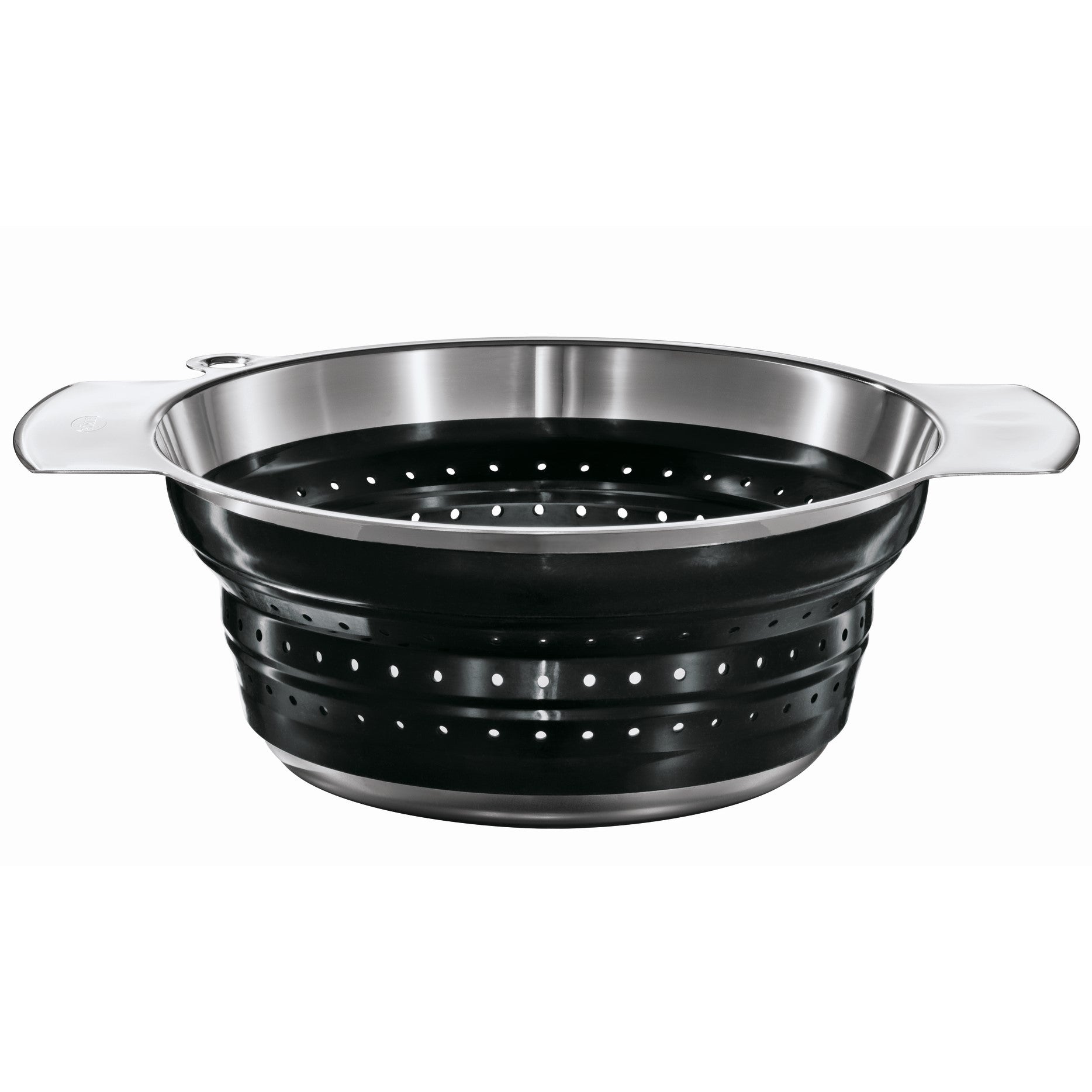Roesle Collapsible Colander for Easy Storage and Dishwashing 24cm Black