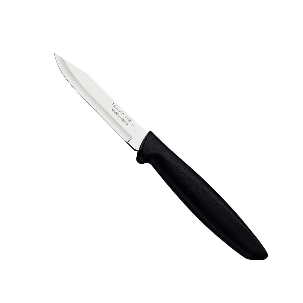 Tramontina Plenus 8cm Smooth Stainless Steel Pairing/Peeling Knife - Black