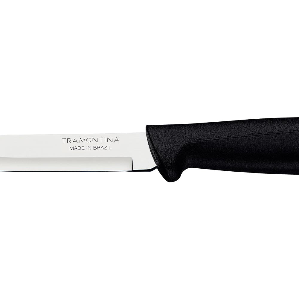 Tramontina Plenus 8cm Smooth Stainless Steel Pairing/Peeling Knife - Black