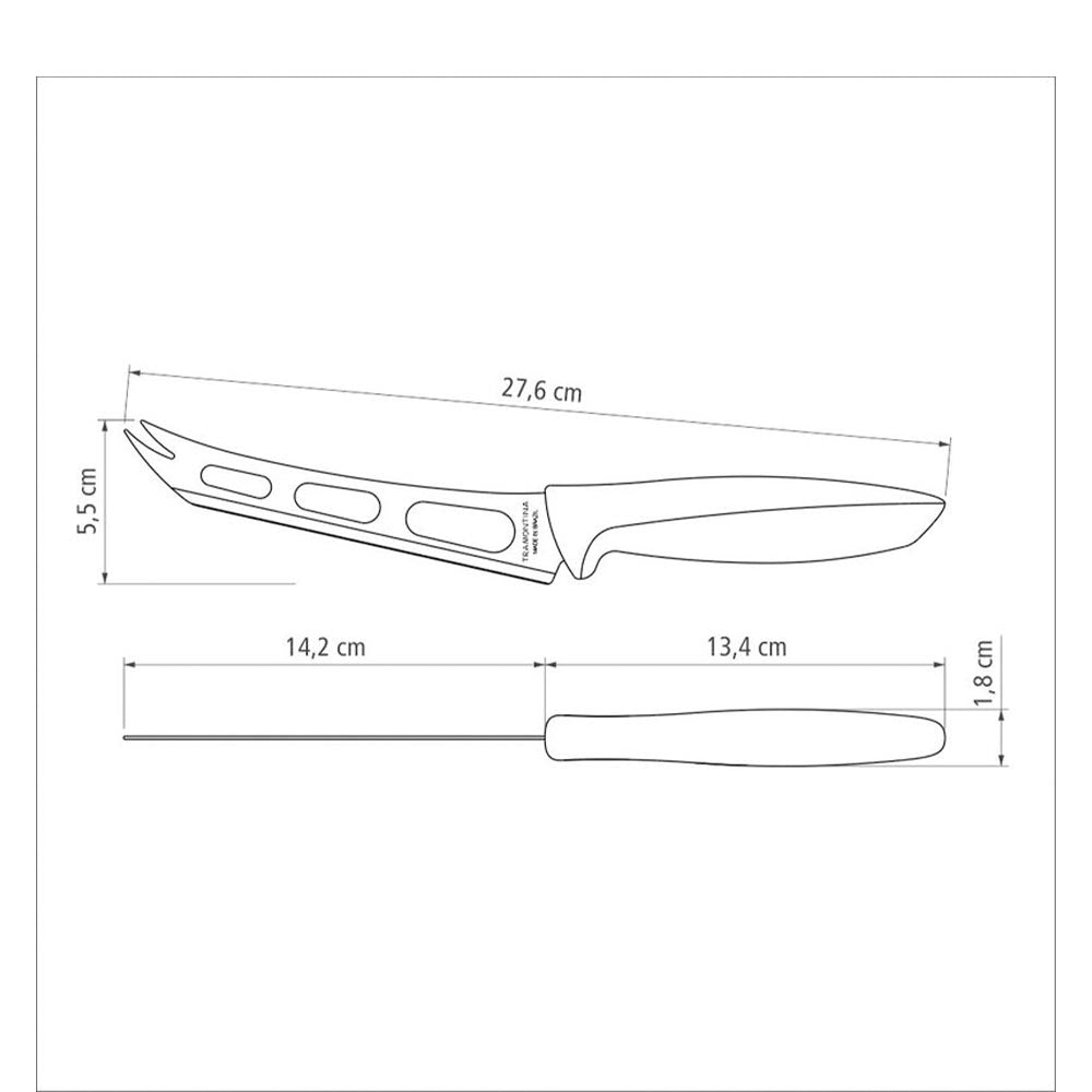 Tramontina Plenus Stainless Steel Cheese Knife Polpropylene Handle - Grey