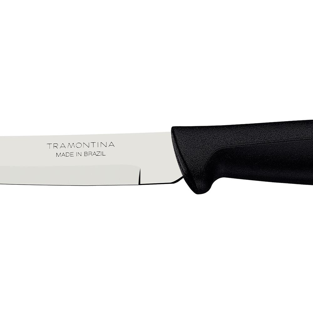 Tramontina Plenus 13cm Smooth Stainless Steel Utility/Fruit Knife - Black