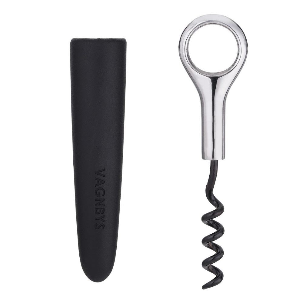 VAGNBYS Corkscrew and Wine Stopper 2-in-1 Wine Key - Black and Silver