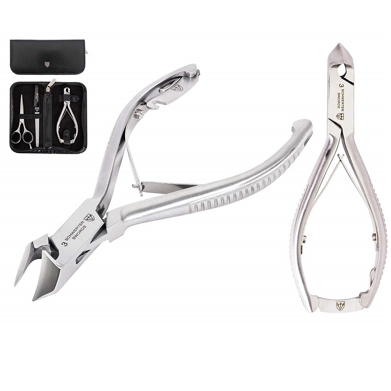 Kellermann 3 Swords Toe Nail Nipper and Beard Scissors Set 52353 Black