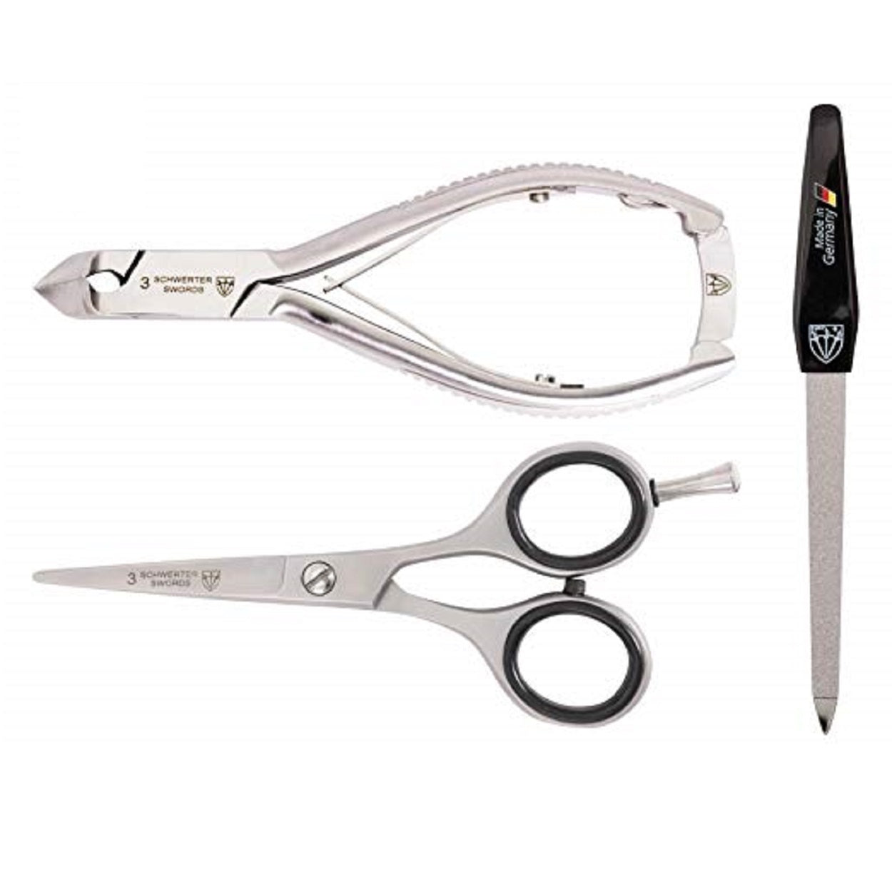 Kellermann 3 Swords Toe Nail Nipper and Beard Scissors Set 52353 Black