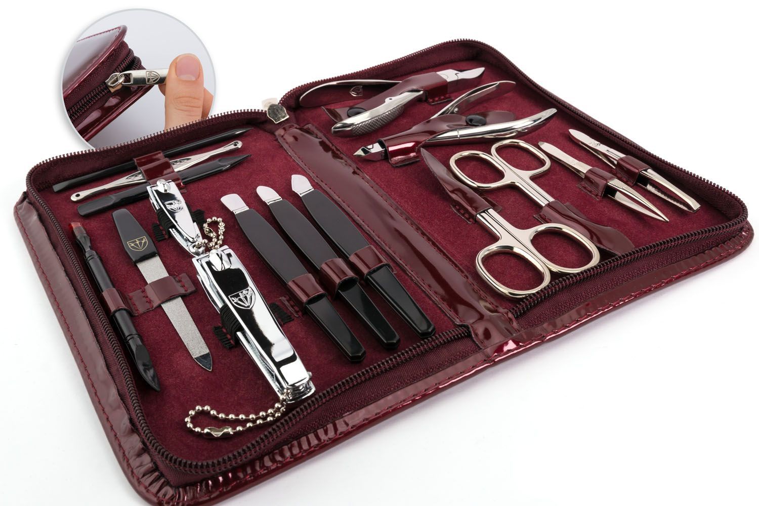 Kellermann Manicure Set Laquered Burgundy, Fashion Material 5851 FN