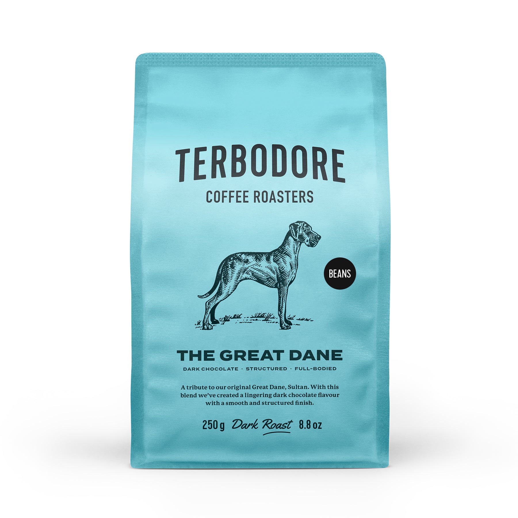 Terbodore The Great Dane Coffee Beans 250g | Dark Roast | Cocoa Notes