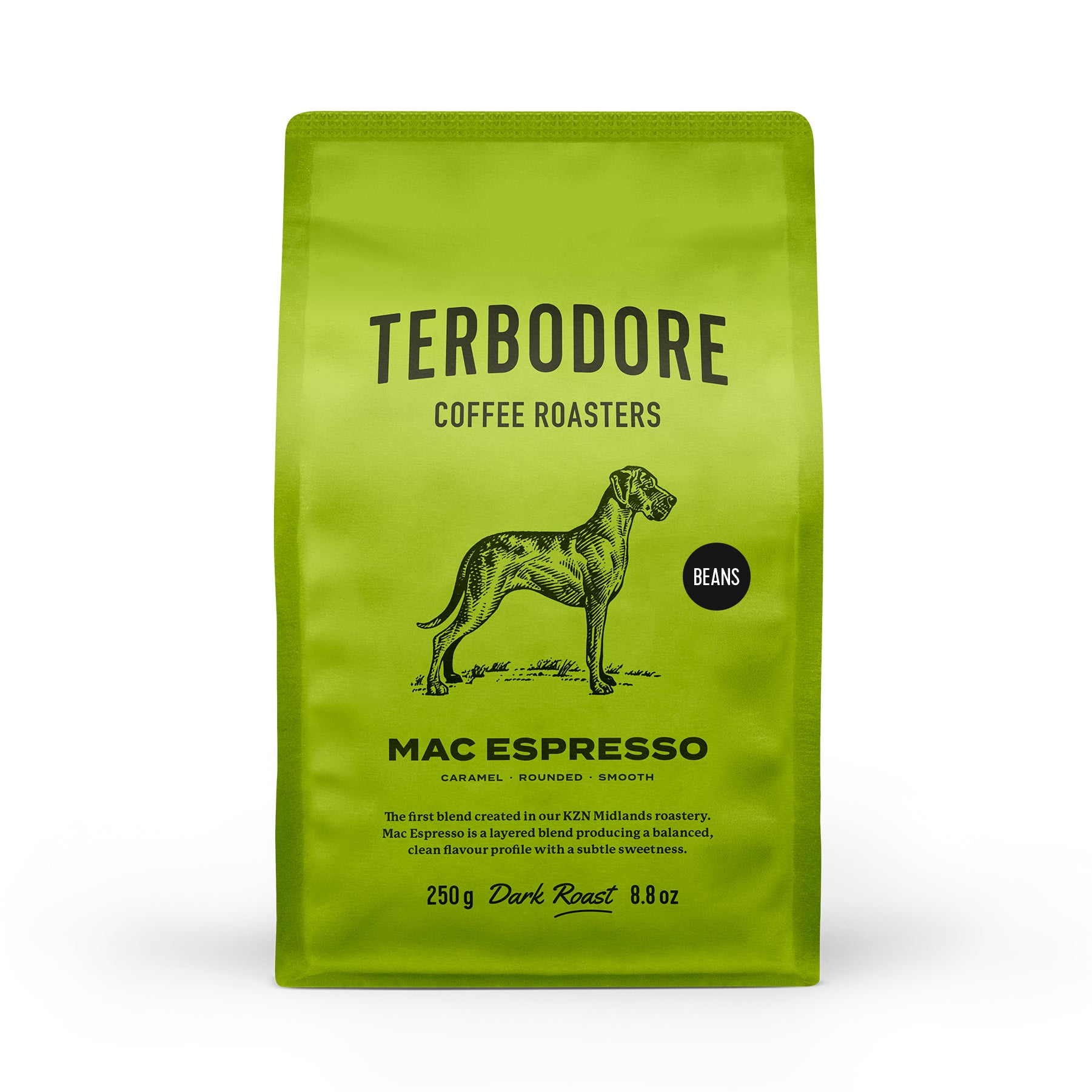 Terbodore Mac Espresso Coffee Beans 250g | 7-Origin Dark Roast | Balanced Finish
