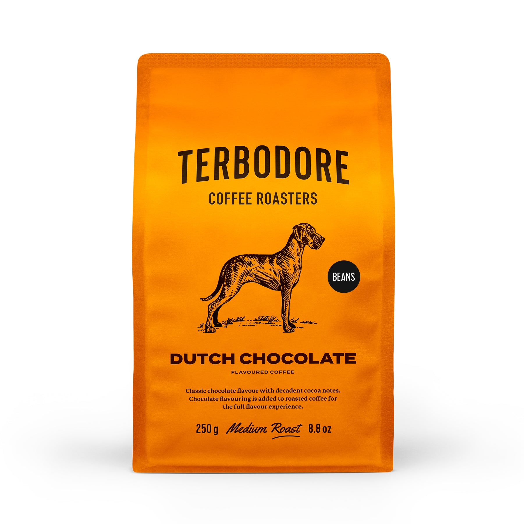 Terbodore Dutch Chocolate Coffee Beans 250g | 100% Arabica | Chocolate Flavour