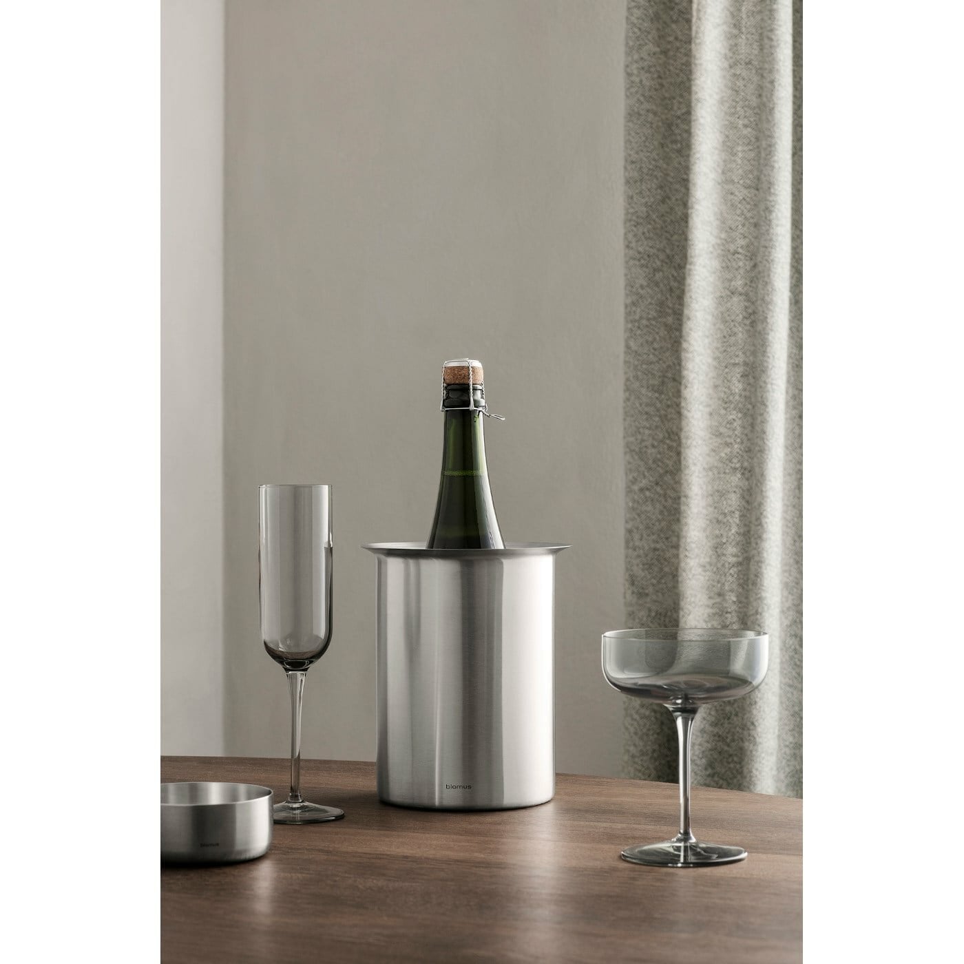 Blomus Champagne Flute Glasses Tinted in Brown-Rose Fungi Fuum Set of 4