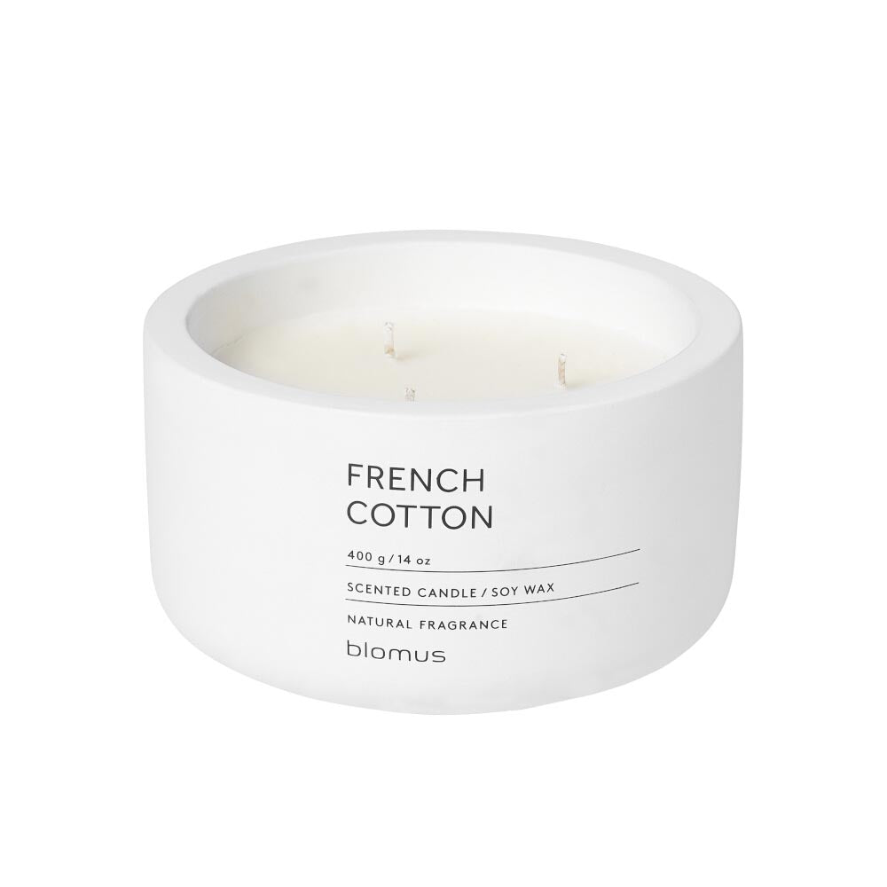 Blomus FRAGA Scented Candle in Lily White Container 13cm - French Cotton