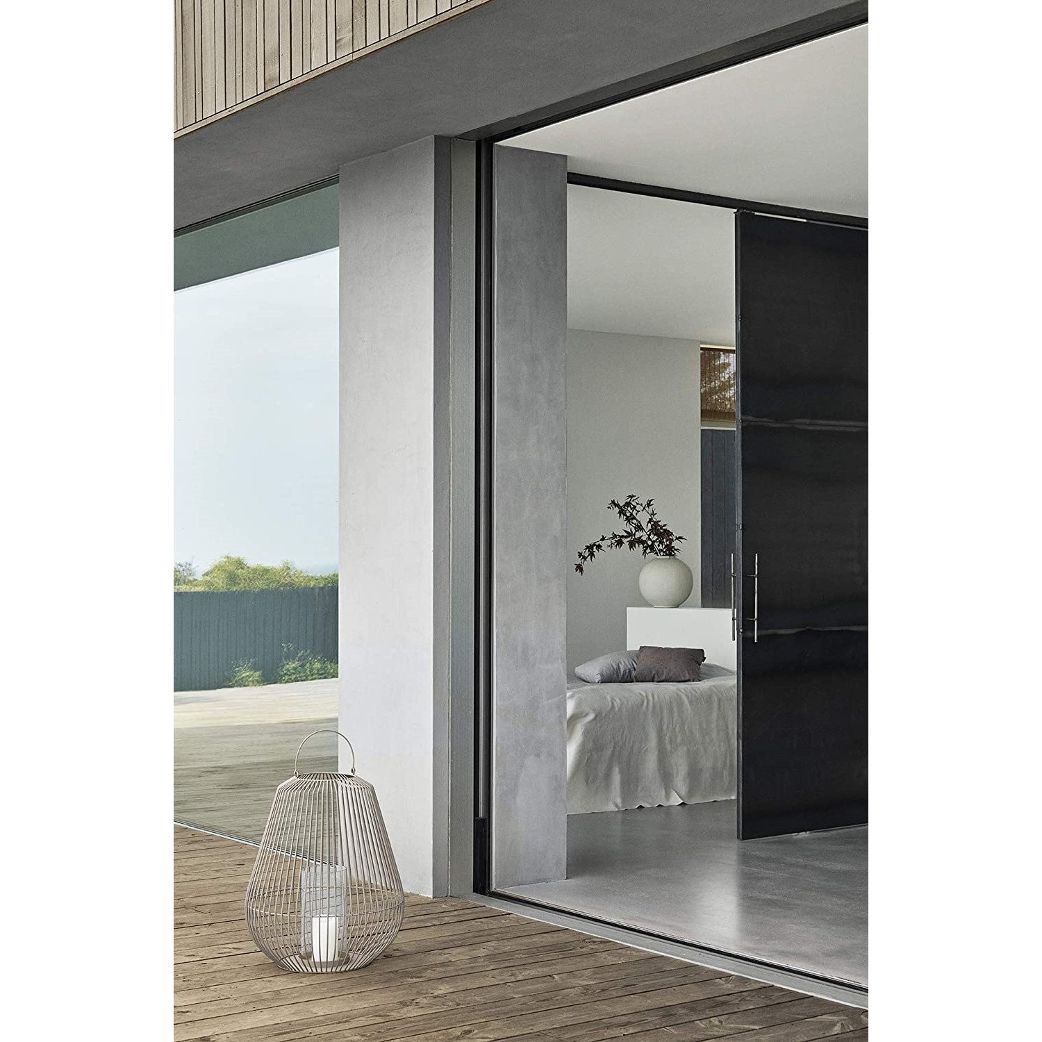 Blomus Lantern - Powder Coated Steel in Sand-Beige: Medium 51x62cm Nidea