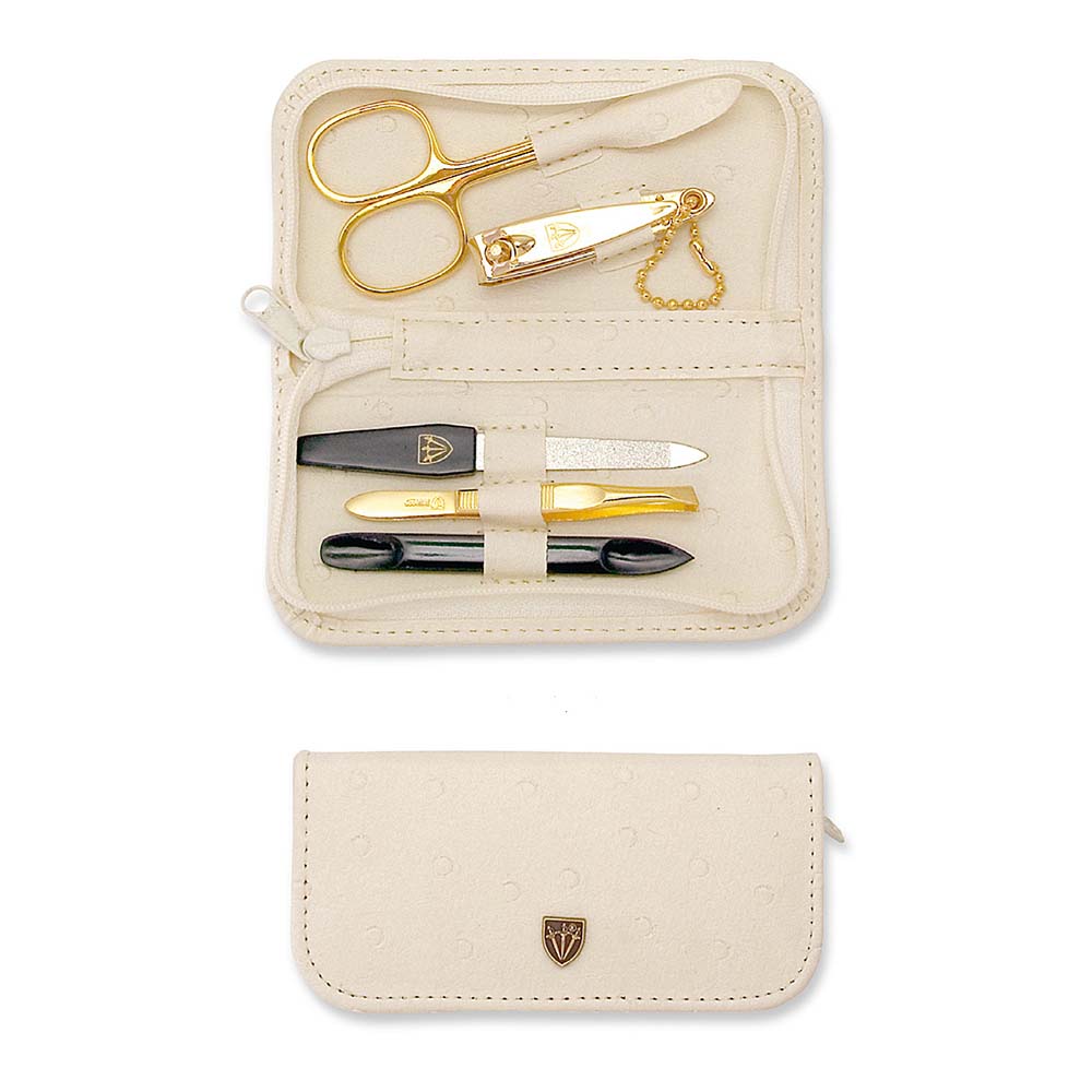 Kellermann 3 Swords Manicure Set Ostrich Beige 7407 P G