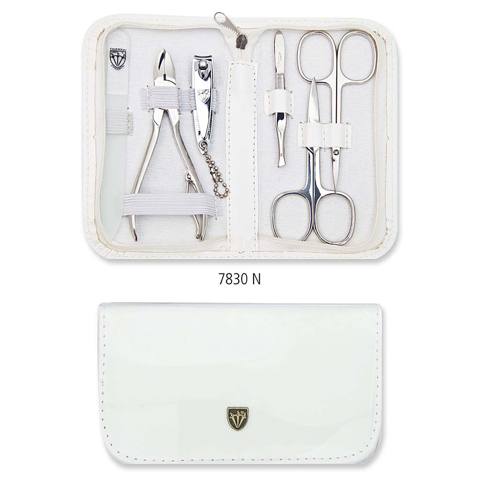 Kellermann Manicure Set White, Artificial Leather 6 Pieces