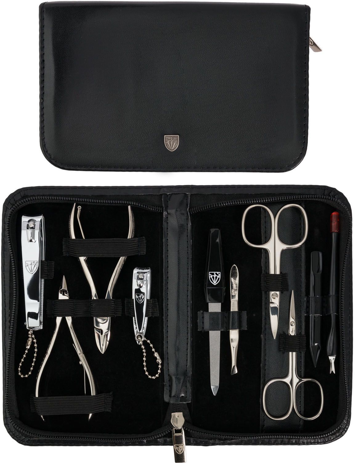 Kellermann Manicure Set Black, Artificial Leather 10 Pieces